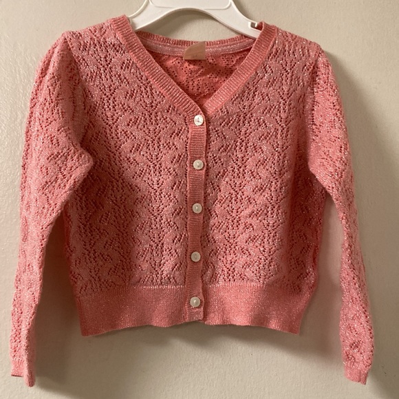 Toddler Girl Shimmer Cardigan and Jeans - Picture 3 of 8